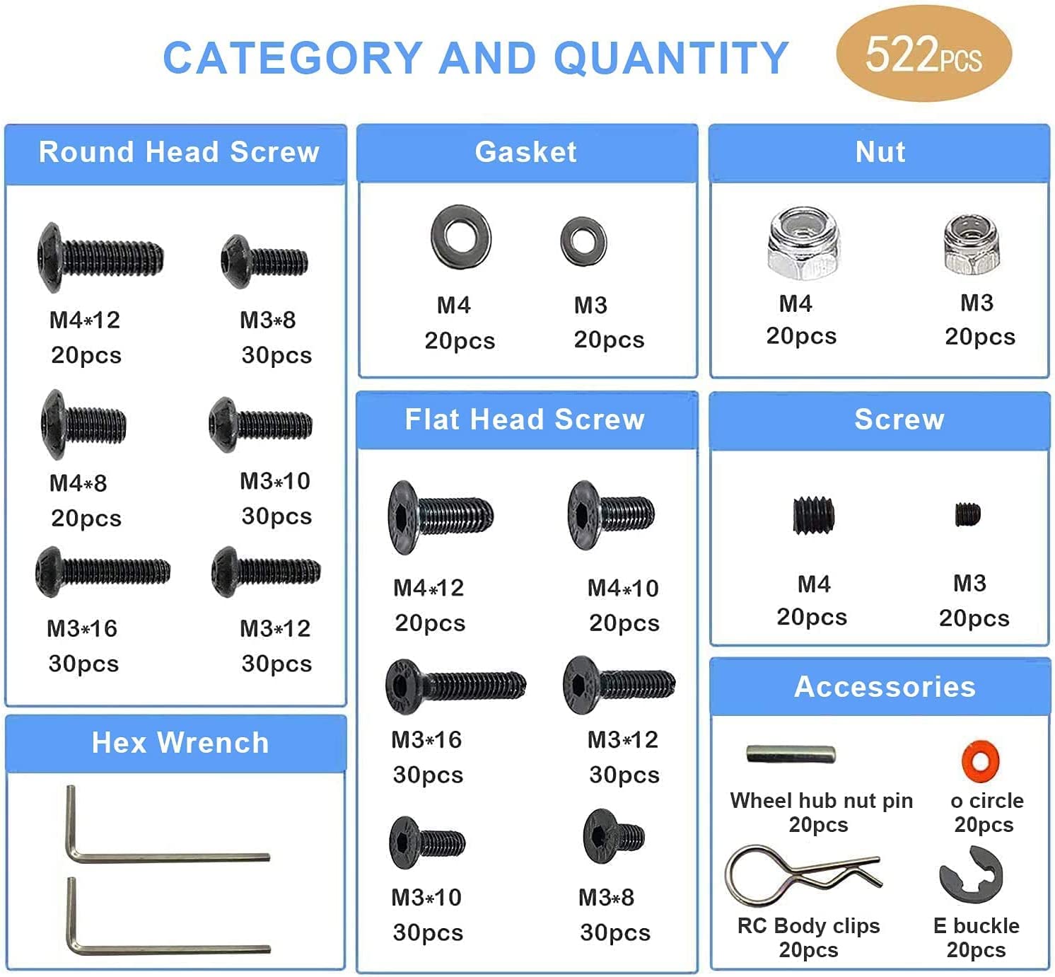 522PCS 범용 RC 나사 키트 부품 세트 Traxx - Fpv Drone Tool Kit 리뷰 및 가격